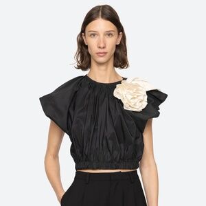 Sea NY Laurie Solid Flutter Sleeve Top
